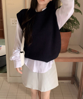 [당일출고] 브레드하찌knit (knit vest, 니트조끼)